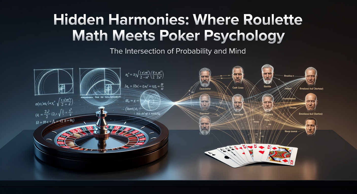 Charts overlaying roulette probability distributions with poker equity graphs, highlighting shared analytical patterns