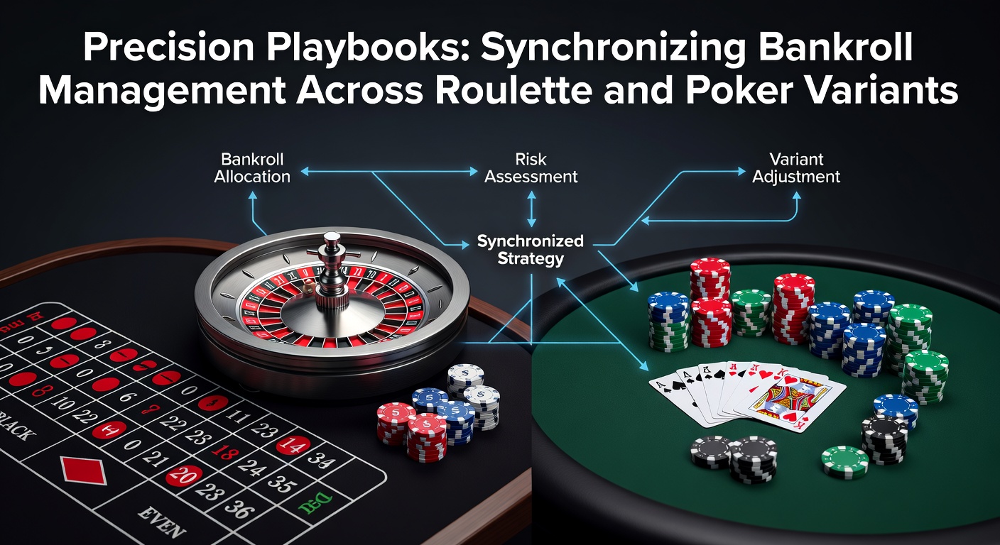 A split-image graphic showing a roulette wheel on one side and poker chips stacked on a table on the other, symbolizing the convergence of chance-based and skill-driven games