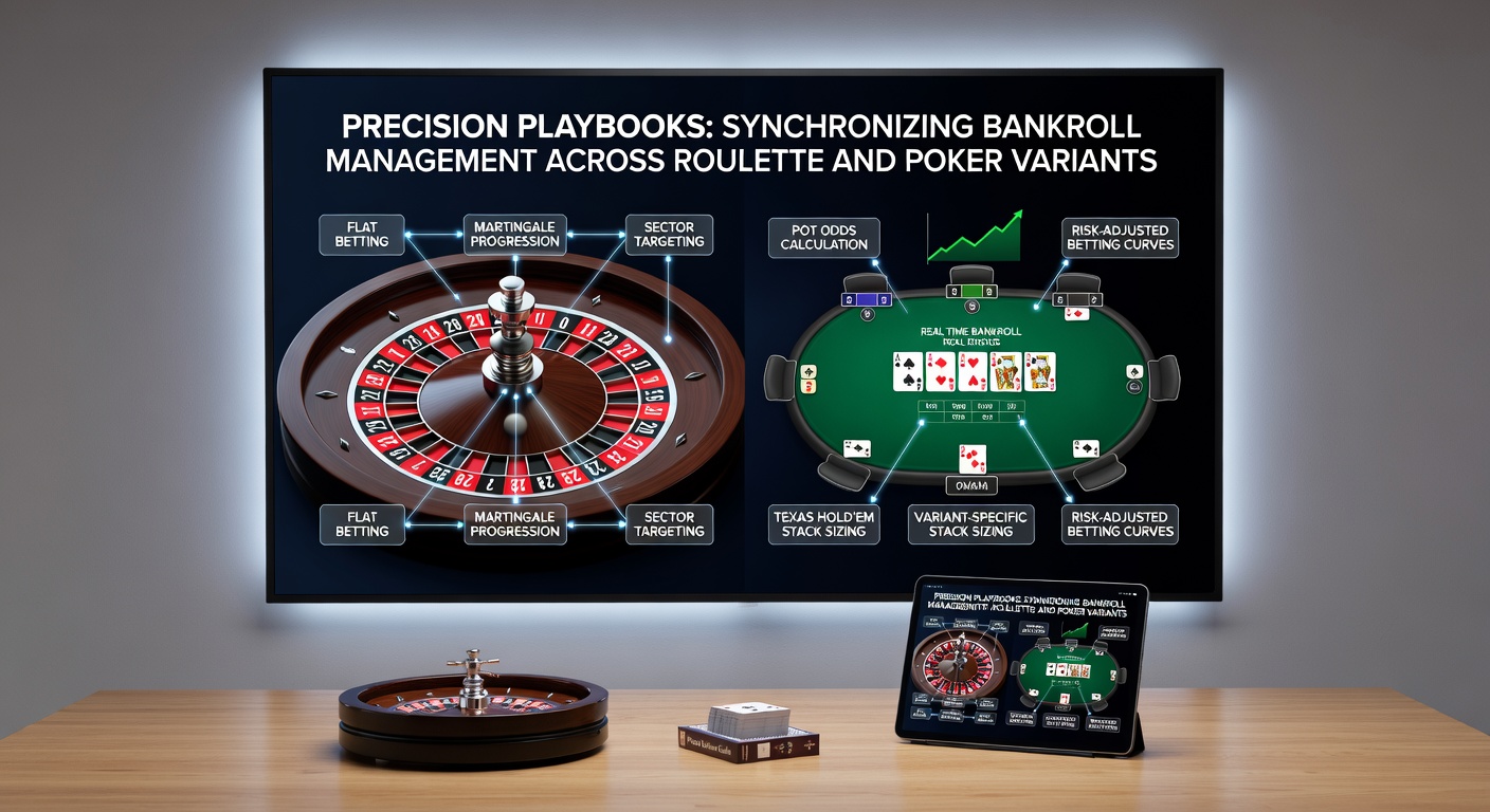 Digital dashboard screenshot displaying bankroll trackers with graphs for roulette win/loss streaks alongside poker equity charts, illustrating synchronized monitoring tools