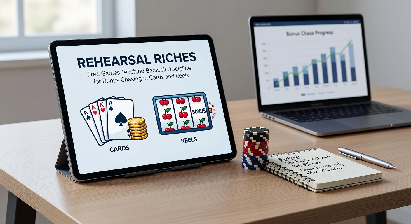 Slot reels spinning in demo mode with a progression of bet sizes shown on screen, highlighting bankroll growth simulation